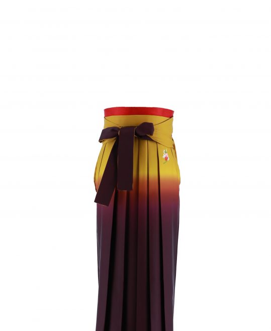 卒業式袴単品レンタル[ワンポイント刺繍]カラシ×紫ぼかし[身長153-157cm]No.186